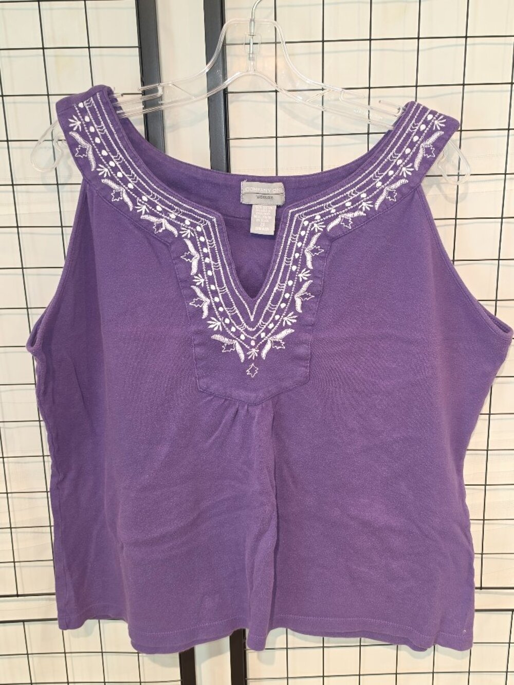 PURPLE TANK WITH EMBRODERY